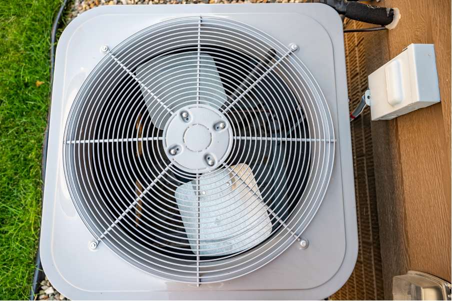 Air conditioning system at a house in Crystal Lake, Illinois
